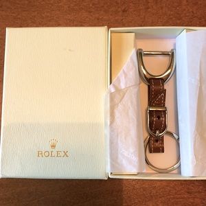 Rolex Key Chain, Leather and Silver